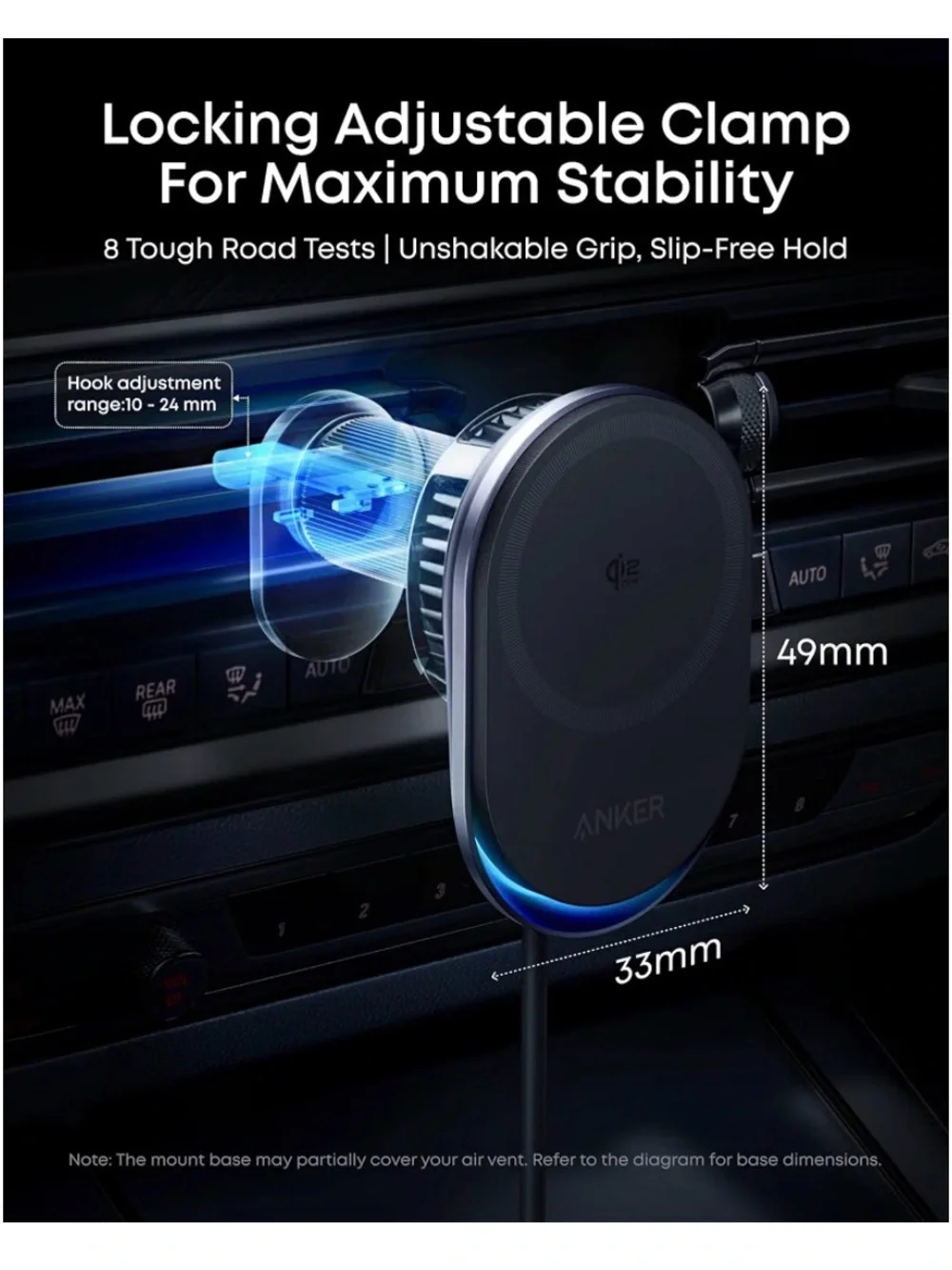 Anker Car Vent Mount with Blue Accent